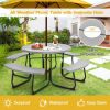 Grey All Weather 8 Seater Picnic Table with Umbrella Hole