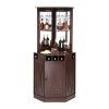 VEVOR Corner Industrial Bar Cabinet, Wine Table for Liquor & Glasses, Sideboard Buffet Cabinet with Glass Holder