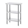 VEVOR Stainless Steel Food Prep Table, 14 x 24 x 34 Inch Commercial Kitchen Worktable, with 2 Adjustable Undershelf