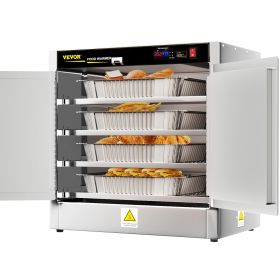 VEVOR Hot Box Food Warmer, 25"x15"x24" Concession Warmer with Water Tray, Four Disposable Catering Pans, Countertop Pizza, Patty, Pastry, Empanada