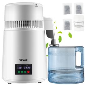 VEVOR 1.1Gal Water Distiller, 0.3Gal/H, 750W Distilled Water Maker Machine 0-99H Timing Set Temp Display