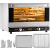 VEVOR Commercial Convection Oven, 47L/43Qt, Half-Size Conventional Oven Countertop, 1600W 4-Tier Toaster w/ Front Glass Door