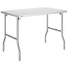 VEVOR 48 x 30 Inch Folding Commercial Prep Table Commercial Worktable Workstation, Heavy-Duty Stainless Steel Folding Table with 220 lbs Load