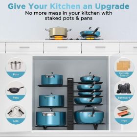 8-layer pot rack, lid rack, and pot rack, multiple DIY methods for 8-layer pots, adjustable kitchen organization, (Prohibited from selling on Amazon)