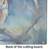 Owl Perched in Coastal Tree Glass Cutting Board Decorative Tempered Glass Kitchen Cutting and Serving Board Large Size Chopping Board