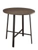 Rustic Industrial Style 5pc Counter Height Set Round Table and 4 Stools Gray Metal Finish Furniture