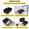 VEVOR Skull Ice Cube Tray, 4-Grid Skull Ice Ball Maker, Flexible Black Silicone Ice Tray with Lid & Funnel