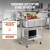 VEVOR 24 x 30 x 40 Inch Stainless Steel Work Table, Commercial Food Prep Worktable with Casters, Heavy Duty Prep Worktable