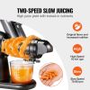 VEVOR Slow Masticating Juicer, 2-Speed Mode Cold Press Juicer Machine with Reverse Function, Quiet Motor Slow Juicer