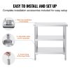 VEVOR Stainless Steel Food Prep Table, 18 x 36 x 34 Inch Commercial Kitchen Worktable, with 2 Adjustable Undershelf