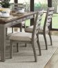 Gray Finish Traditional Style 7pc Dining Set Drawers Table and 6x Side Chairs Ladder Back Design Wooden Furniture