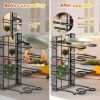 8-layer pot rack, lid rack, and pot rack, multiple DIY methods for 8-layer pots, adjustable kitchen organization, (Prohibited from selling on Amazon)