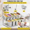 VEVOR Expandable Spice Rack, 13.8"-23.6" Adjustable, 2-Tier Stainless Steel Organizer Shelf with 10 1/9 Pans 10 Ladles