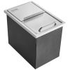 VEVOR Drop in Ice Chest, 18"L x 12"W x 14.5"H Stainless Steel Ice Cooler, Commercial Ice Bin with Sliding Cover, 40.9 qt Outdoor Kitchen Ice Bar