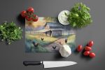 Chicken Coop at Dawn Glass Cutting Board Decorative Tempered Glass Kitchen Cutting and Serving Board Large Size Chopping Board