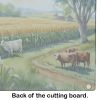 Cows by the Cornfield Glass Cutting Board Decorative Tempered Glass Kitchen Cutting and Serving Board Large Size Chopping Board