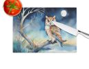 Owl Perched in Coastal Tree Glass Cutting Board Decorative Tempered Glass Kitchen Cutting and Serving Board Large Size Chopping Board