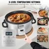 VEVOR Slow Cooker, 6QT 240W Electric Slow Cooker Pot with 3-Level Heat Settings, Digital Slow Cookers with 20 Hours Max Timer, Locking Lid