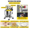 VEVOR Commercial Food Mixer, 10Qt Commercial Mixer with Timing Function