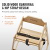 VEVOR Wooden High Chair for Babies & Toddlers, Double Solid Wood Feeding Chair, Eat & Grow Portable High Chair, Easy to Clean Baby Booster Seat