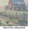 Chicken Farmyard Sunrise Glass Cutting Board Decorative Tempered Glass Kitchen Cutting and Serving Board Large Size Chopping Board