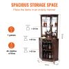 VEVOR Corner Industrial Bar Cabinet, Wine Table for Liquor & Glasses, Sideboard Buffet Cabinet with Glass Holder