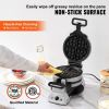 VEVOR 2-Layer Waffle Maker, 2 Pieces per Batch, 1400W Round Waffle Iron