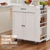 VEVOR Kitchen Island Cart Rolling Storage Cabinet on Wheel with Charging Station