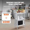 VEVOR Stainless Steel Food Prep Table, 14 x 24 x 34 Inch Commercial Kitchen Worktable, with 2 Adjustable Undershelf