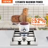 VEVOR Gas Cooktop 12 inch, Max 12250BTU 2 Burners Built-in Stainless Steel Gas Stove Top