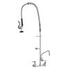 VEVOR Commercial Faucet with Pre-Rinse Sprayer, 44" Height, 8" Center, 12" Swing Spout, Wall Mount Kitchen Sink Faucet