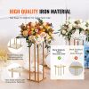 VEVOR 4PCS Gold Metal Column Wedding Flower Stand, 31.5inch High With Metal Laminate, Vase Geometric Centerpiece Stands