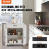 VEVOR Kitchen Island Cart Rolling Storage Cabinet on Wheel with Charging Station