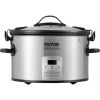 VEVOR Slow Cooker, 8QT 320W Electric Slow Cooker Pot with 3-Level Heat Settings Digital Slow Cookers with 20 Hours Max Timer, Locking Lid