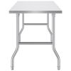 VEVOR 48 x 30 Inch Folding Commercial Prep Table Commercial Worktable Workstation, Heavy-Duty Stainless Steel Folding Table with 220 lbs Load