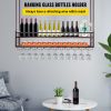 VEVOR Ceiling Wine Glass Rack, 46.9 x 11.8 inch Hanging Wine Glass Rack, 18.9-35.8 inch Height Adjustable Hanging Wine Rack Cabinet