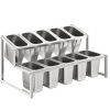 VEVOR Expandable Spice Rack, 13.8"-23.6" Adjustable, 2-Tier Stainless Steel Organizer Shelf with 10 1/9 Pans 10 Ladles