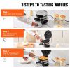 VEVOR 2-Layer Waffle Maker, 2 Pieces per Batch, 1400W Round Waffle Iron