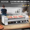 VEVOR Hot Dog Roller, 12 Hot Dog Capacity 5 Rollers, 750W Stainless Steel Cook Warmer Machine with Dual Temp Control