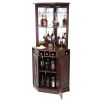 VEVOR Corner Industrial Bar Cabinet, Wine Table for Liquor & Glasses, Sideboard Buffet Cabinet with Glass Holder