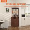 VEVOR Corner Industrial Bar Cabinet, Wine Table for Liquor & Glasses, Sideboard Buffet Cabinet with Glass Holder