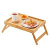 VEVOR Bed Tray Table with Foldable Legs, Bamboo Breakfast Tray for Sofa, Bed, Eating, Snacking, and Working, Folding Serving Laptop Desk Tray