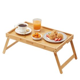 VEVOR Bed Tray Table with Foldable Legs, Bamboo Breakfast Tray for Sofa, Bed, Eating, Snacking, and Working, Folding Serving Laptop Desk Tray (Quantity: 1-Piece Set, size: 19.7 x 11.8 inch)