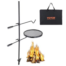 VEVOR Swivel Campfire Grill, Fire Pit Grill Grate over Fire Pits, Heavy Duty Steel Grill Grates, 360¬∞ Adjustable Open Fire Outdoor Cooking Equipment (Baking Tray Shape: Round)