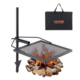 VEVOR Swivel Campfire Grill, Fire Pit Grill Grate over Fire Pits, Heavy Duty Steel Grill Grates, 360¬∞ Adjustable Open Fire Outdoor Cooking Equipment (Baking Tray Shape: Square)