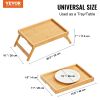 VEVOR Bed Tray Table with Foldable Legs, Bamboo Breakfast Tray for Sofa, Bed, Eating, Snacking, and Working, Folding Serving Laptop Desk Tray